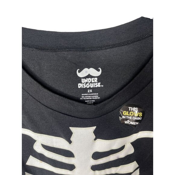 Women's Skeleton Pajama Set - Black & White Halloween Themed Long Sleeve Size 2X - Picture 12 of 12